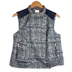 Blue Leather & Metallic Shiny Vest Large Parker